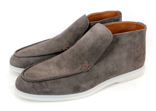 Мъжки обувки Velour Notte от естествен велур в таупе