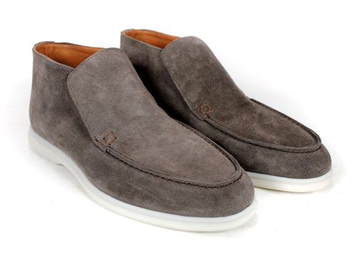 Мъжки обувки Velour Notte от естествен велур в таупе