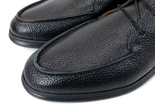 Мъжки кларкове Prestigio Nero от естествена черна кожа