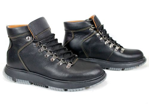 Мъжки туристически боти Imperio Nero – естествена черна кожа