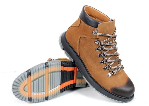 Мъжки туристически боти Imperio Nero – естествен набук, цвят тютюн