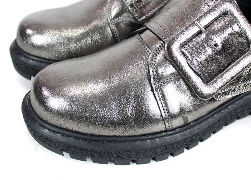 Дамски обувки Astra Coro – естествена кожа, цвят платина, меко ходило