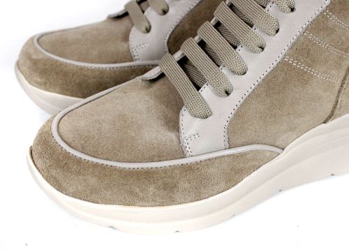 Дамски високи сникърси Lumina Alto – естествен велур и кожа