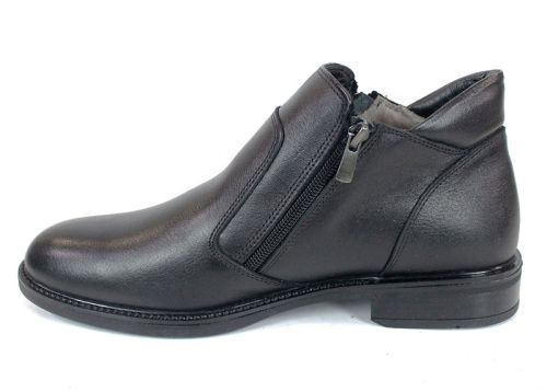 Мъжки официални боти Linea Doppio – естествена кожа, два ципа, топъл хастар