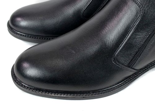 Мъжки официални боти Linea Doppio – естествена кожа, два ципа, топъл хастар