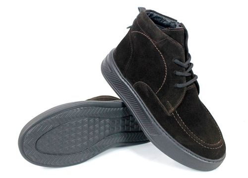 Мъжки велурени боти Loftе Vento – тъмно кафяв цвят