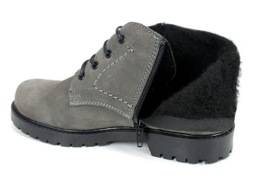 Vert Élégant – дамски зимни кларкове от естествен набук в сив цвят с топъл хастар