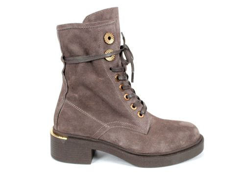 Dolce Fumo – дамски кубинки от естествен велур в цвят визон