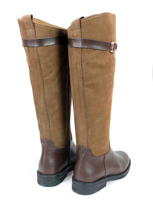 Milano Terra – дамски кожени ботуши в кафяво с велур и топла подплата