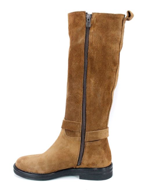 Дамски ботуши Veluto Aria – естествен велур, комфорт и топлина, цвят тютюн