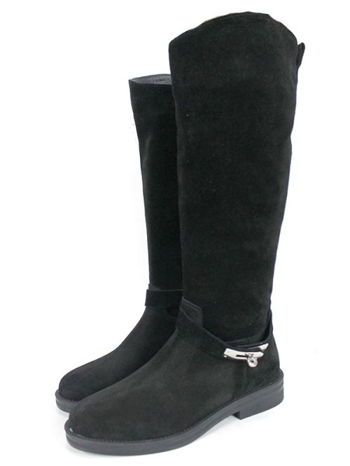 Veluto Aria – дамски ботуши от естествен велур с топла подплата, черни