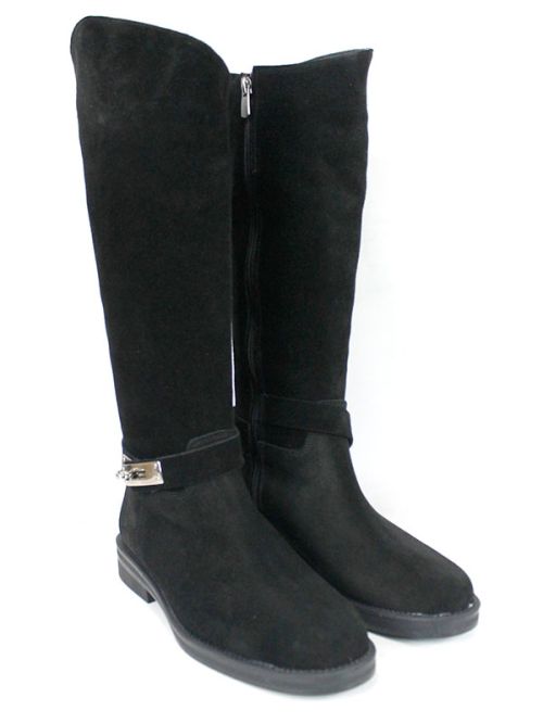 Veluto Aria – дамски ботуши от естествен велур с топла подплата, черни