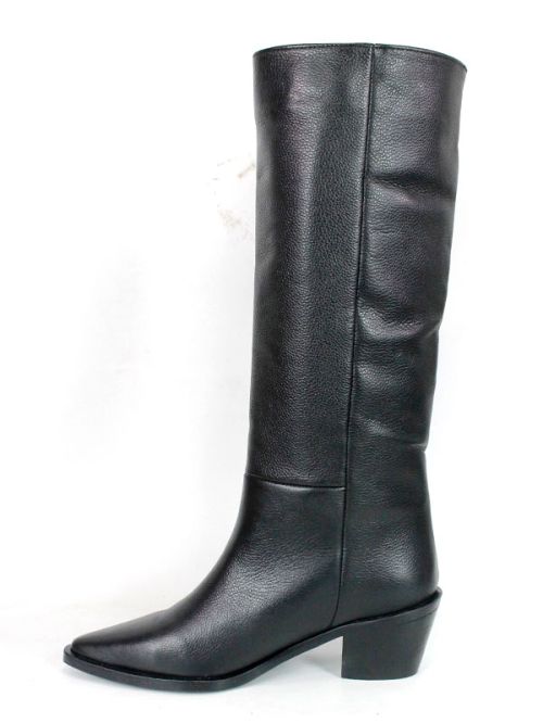 Arte Rodeo – дамски ботуши от естествена кожа в черно с каубойски стил и топла подплата