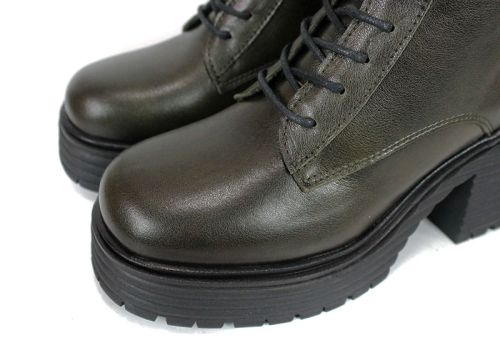 Дамски кубинки Bruna Forte – естествена кожа, тъмно зелени