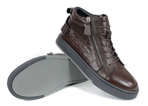 Мъжки спортни боти Modèlo Ferox – естествена кожа, кафяв цвят