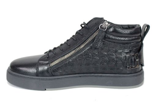 Modèlo Ferox – мъжки спортни боти от естествена кожа, черен цвят