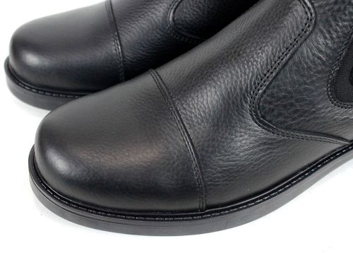 Мъжки спортно-елегантни боти Forte Passo от черна естествена кожа с ластик, цип и топъл хастар