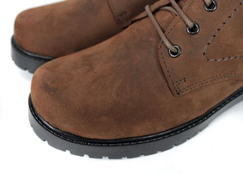 Дамски кларкове от естествена "крейзи" кожа в кафяво -  модел Vert Élégant