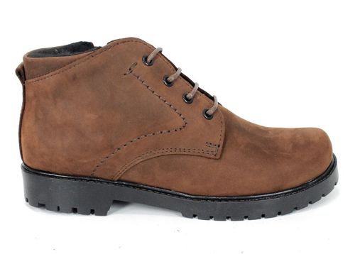 Дамски кларкове от естествена "крейзи" кожа в кафяво -  модел Vert Élégant