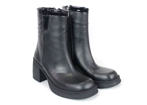 Дамски елегантни боти от естествена кожа в черно – модел Sublime Elegance