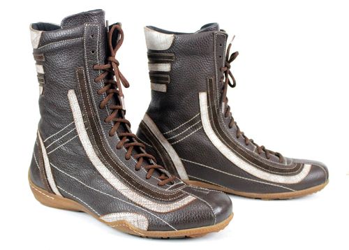 Дамски кубинки от естествена кожа в кафяво - модел Синтия