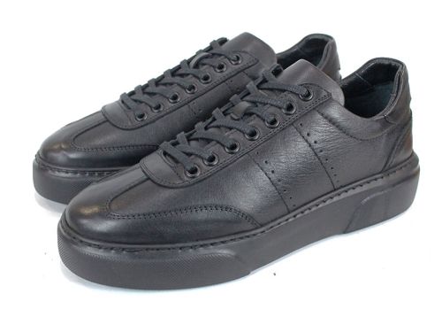 Мъжки ежедневни обувки Cavero от черна естествена кожа