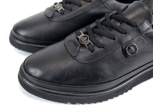 Linea Nova дамски обувки големи размери от естествена кожа в черно