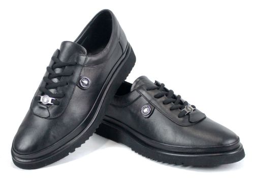 Linea Nova дамски обувки големи размери от естествена кожа в черно