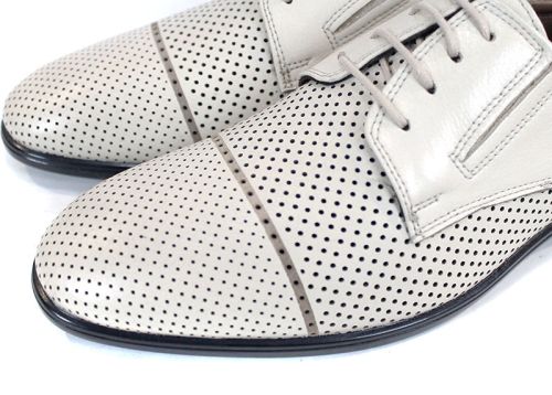 Мъжки официални обувки Vittorio Linea от естествена кожа, бежови, с перфорация