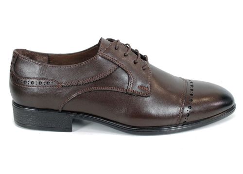 Мъжки официални обувки Marco Stilé от естествена кожа в кафяв цвят