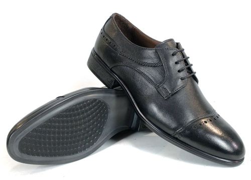 Мъжки официални обувки Marco Stilé от естествена черна кожа