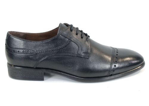 Мъжки официални обувки Marco Stilé от естествена черна кожа