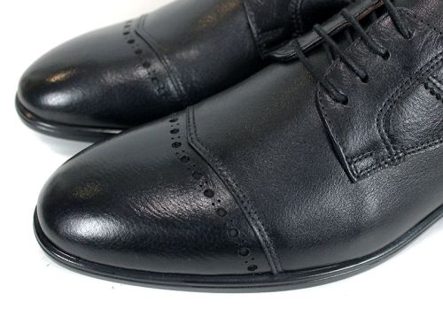 Мъжки официални обувки Marco Stilé от естествена черна кожа