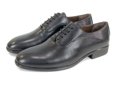 Мъжки официални обувки Enzo Classa от естествена кожа в черен цвят