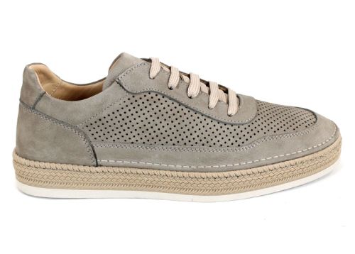 Мъжки обувки Metro Rise от естествен набук в сив цвят с перфорация