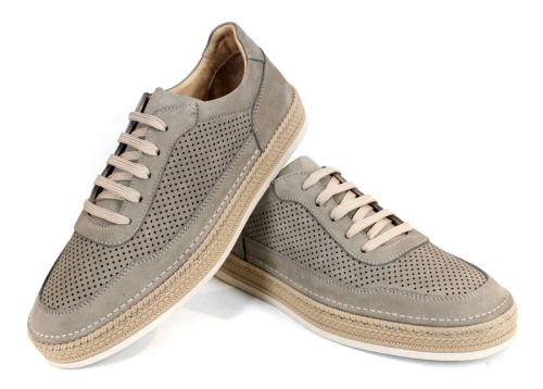 Мъжки обувки Metro Rise от естествен набук в сив цвят с перфорация