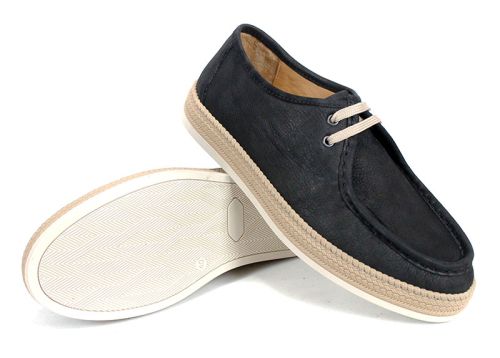 Мъжки мокасини City Mark от естествен набук в черен цвят