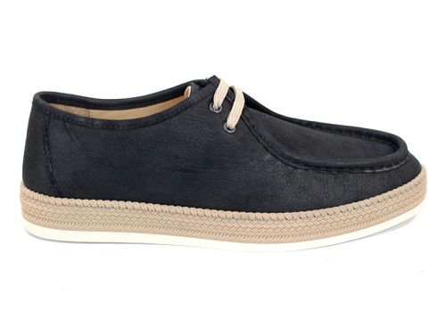 Мъжки мокасини City Mark от естествен набук в черен цвят