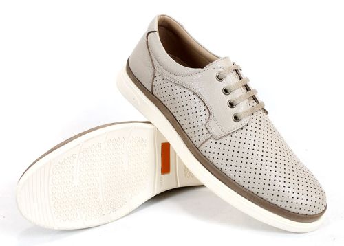 Мъжки обувки Axis Daily от естествена кожа в бежов цвят с перфорация