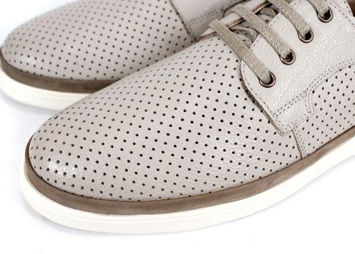 Мъжки обувки Axis Daily от естествена кожа в бежов цвят с перфорация