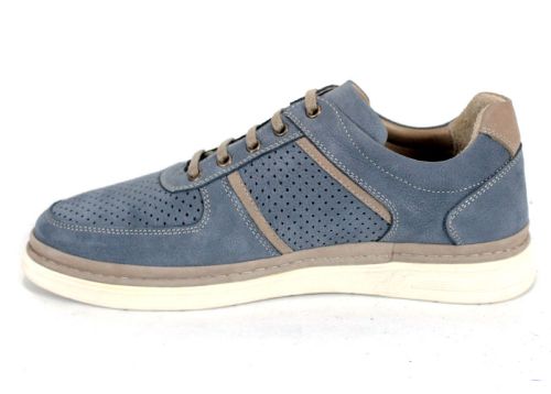 Мъжки летни обувки Verno Axis Denim от естествен набук в дънково син цвят с перфорация