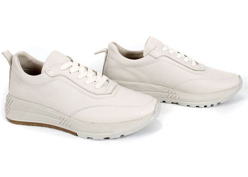 Дамски сникърси Urban Muse от естествена кожа в бежов цвят