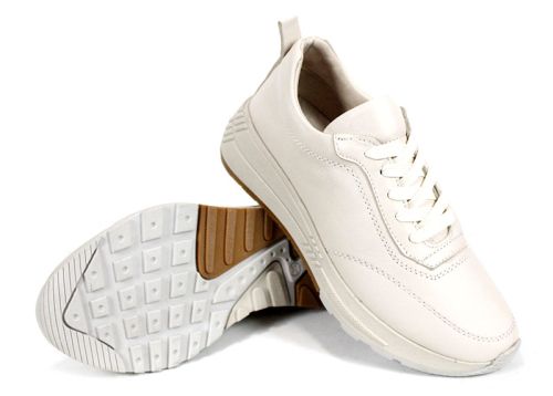 Дамски сникърси Urban Muse от естествена кожа в бежов цвят