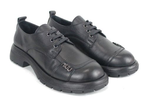 Дамски ежедневни обувки Alma Walk от естествена кожа в черен цвят