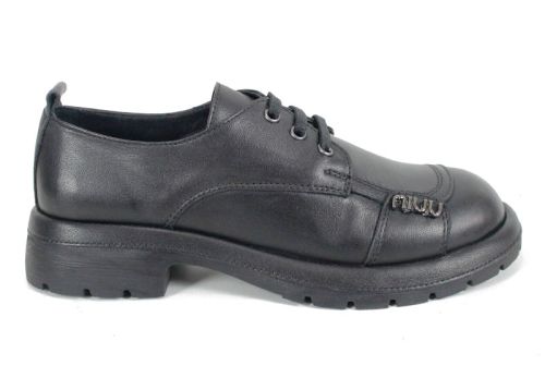 Дамски ежедневни обувки Alma Walk от естествена кожа в черен цвят