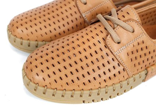 Metro Walk – дамски ежедневни летни обувки от естествена кожа, светло кафяви