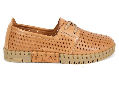 Metro Walk – дамски ежедневни летни обувки от естествена кожа, светло кафяви