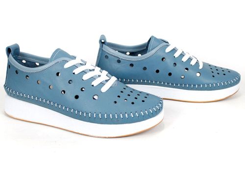 Дамски летни обувки Elia Move от естествена кожа в деним цвят