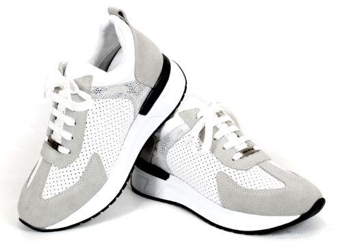 Страничен изглед на дамски сникърси Alba Step в бяло