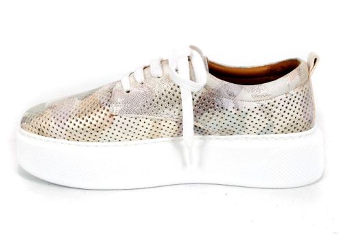 Aira Calm – дамски летни обувки от естествена кожа с бежов камуфлаж